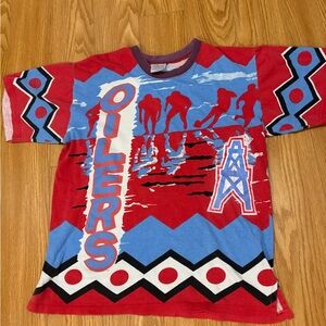 Mendez houston oilers aop shirt 90s size M USA